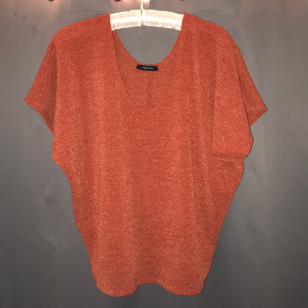 Papaya Knit V-Neck